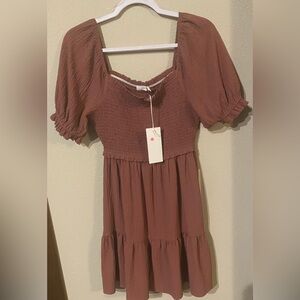 Lush August Moon Smocked Tiered Dress. NWT